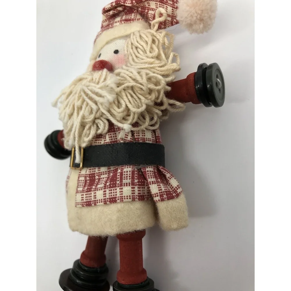 Unique Handmade Santa Claus Christmas Magnet Holiday Refrigerator Magnet Buttons